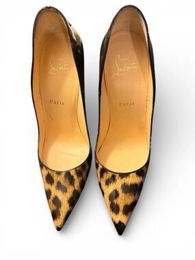 Christian Louboutin Leopard-Print Pointed Toe Pumps - Black & Brown